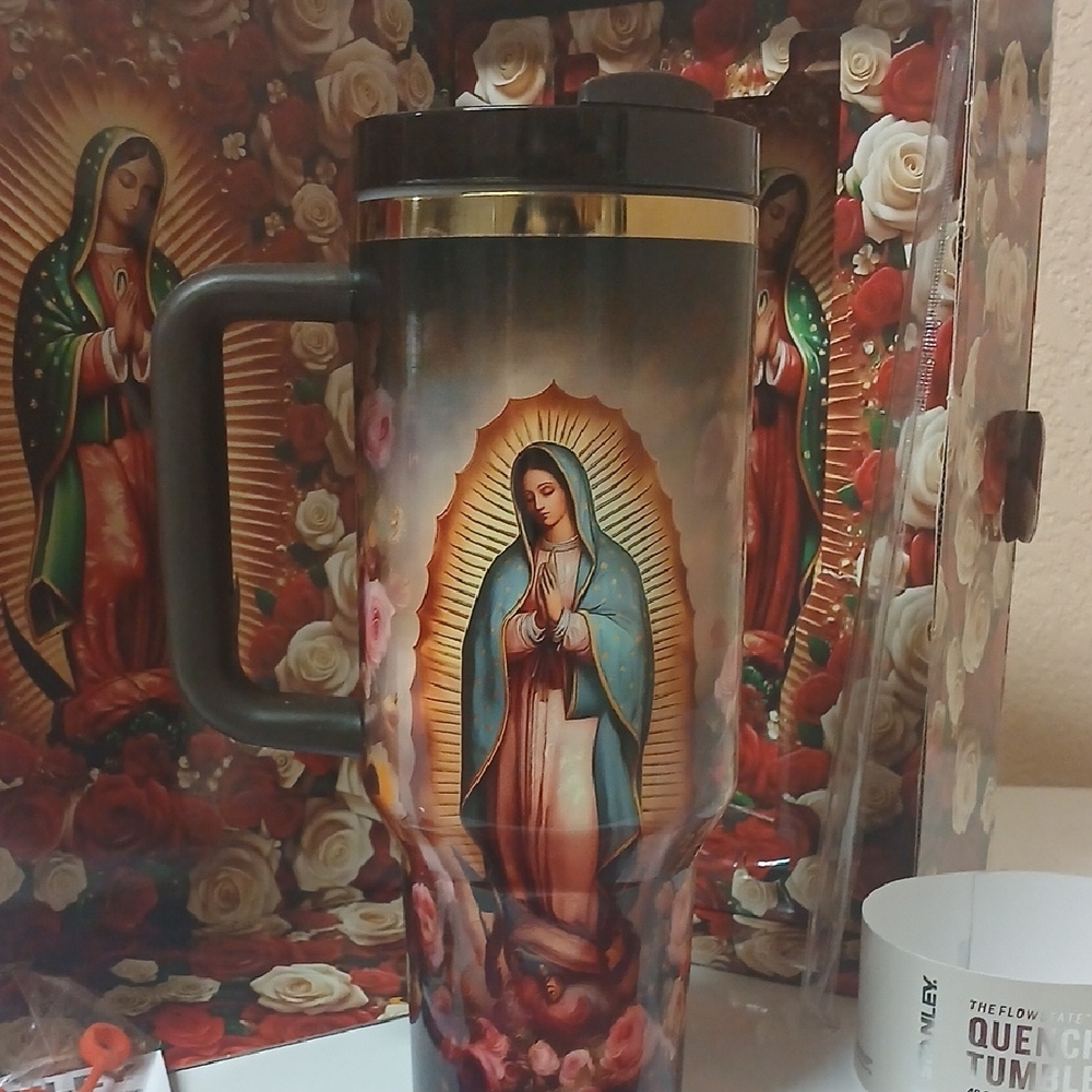 40 Oz Devotional Image Dark Brown Tumbler  with Floral Accents - Picture 5 of 5